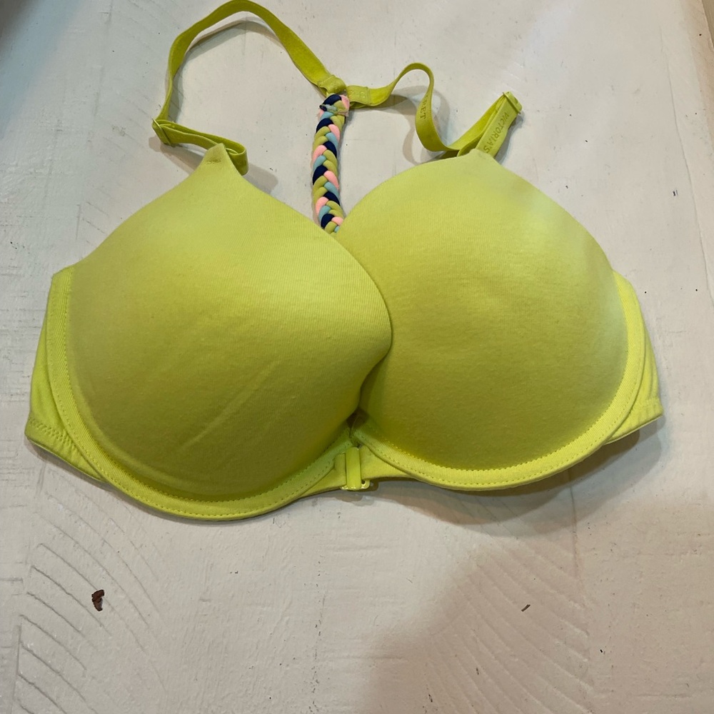 Victoria's Secret Lime Bra with Colorful Braided Strap